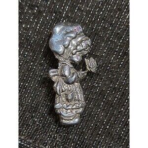 Solid Sterling Silver Precious Moments Girl Brooch, 925 PMI Hallmark